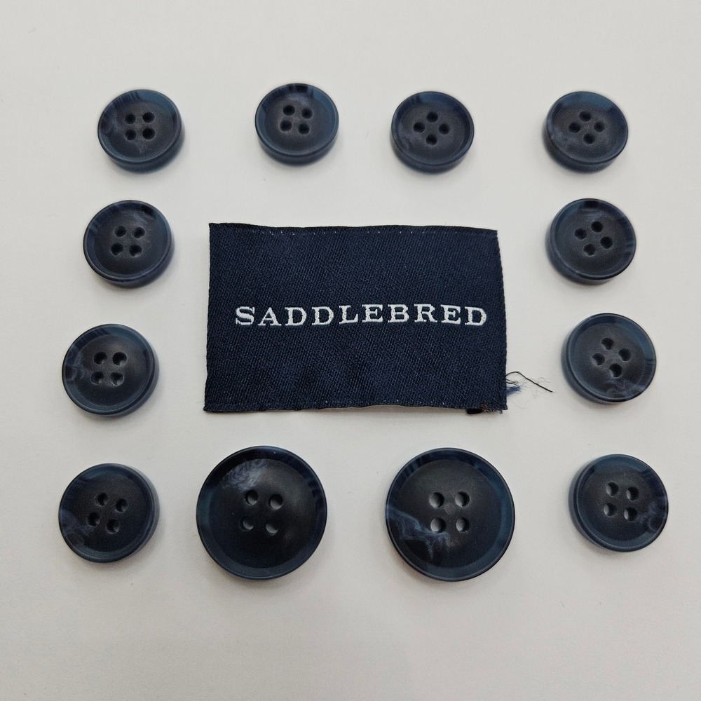 Saddlebred Blue Swirl Suit Blazer Replacement Buttons Marbled Set of 12 Sewing